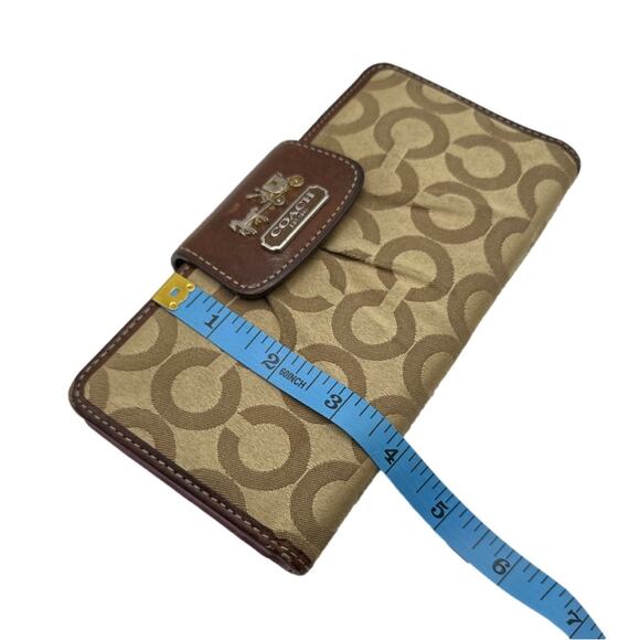COACH Brown Signature Canvas Wallet - Picture 10 of 10